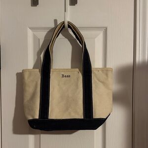 Bass Beige and Black Canvas Tote